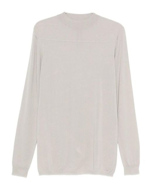Rick Owens White Wool Long-Sleeved T-Shirt for men