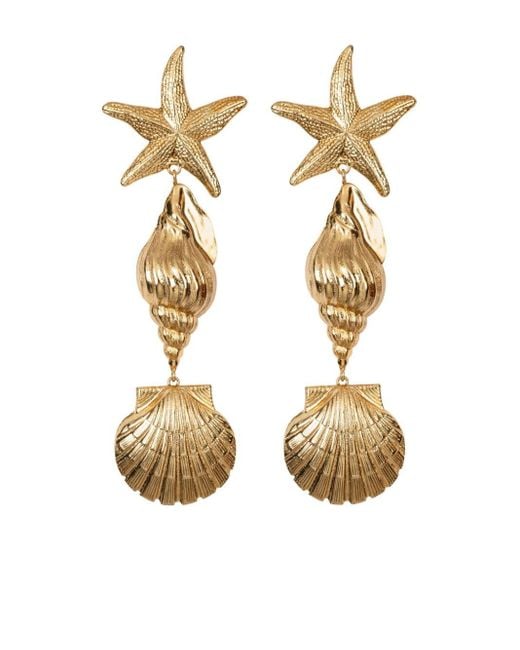 Jennifer Behr Metallic Oceane Shell Earrings