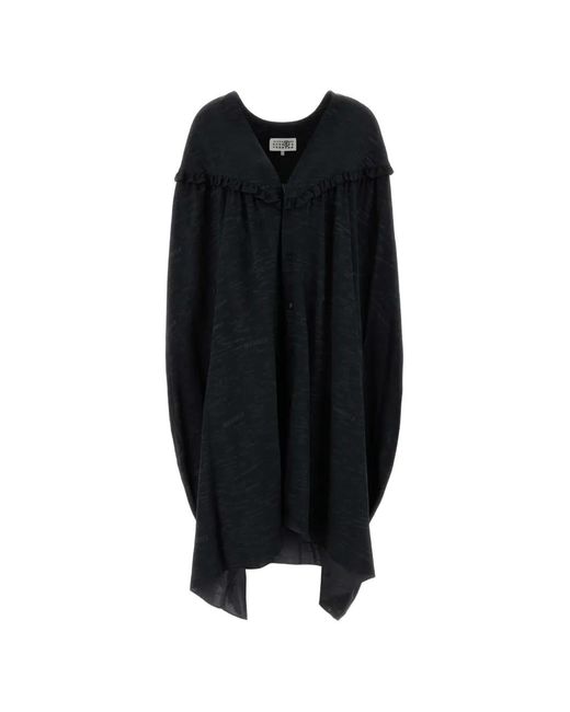 MM6 by Maison Margiela Black V-Neck Shirt Dress
