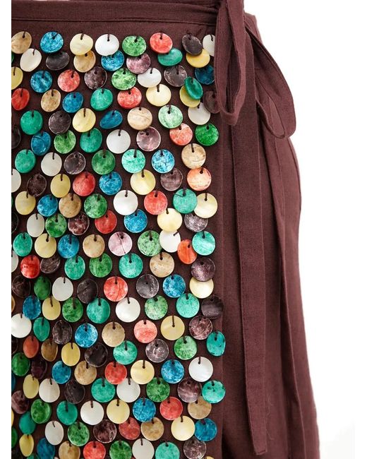 Never Fully Dressed Women's Green Sequin Embellished Short Skirt -  www.rajagirimanappuram.com