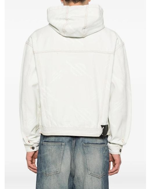 Daily Paper White Hooded Patterned Jacket