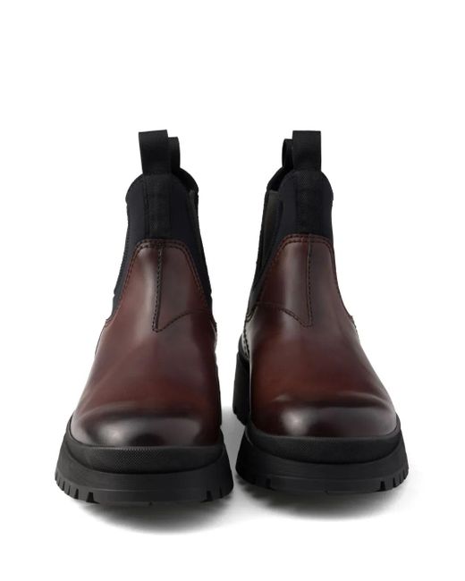 Prada Black Leather Chelsea Boots for men