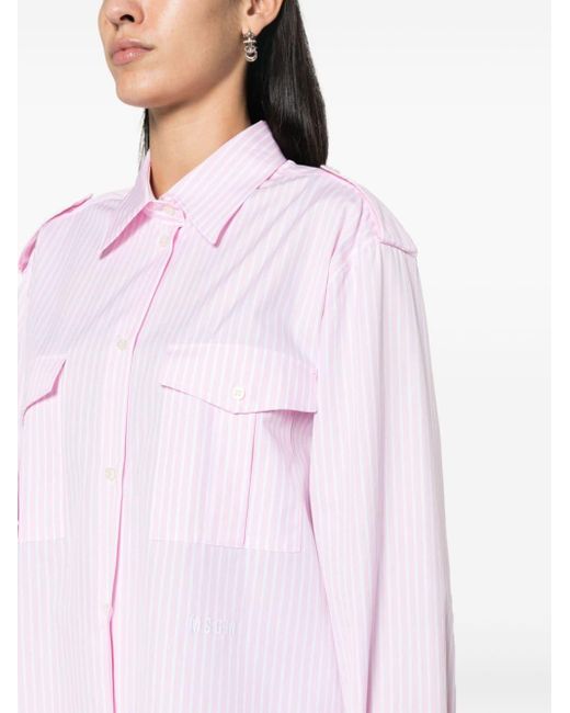 Camicia a righe di MSGM in Pink