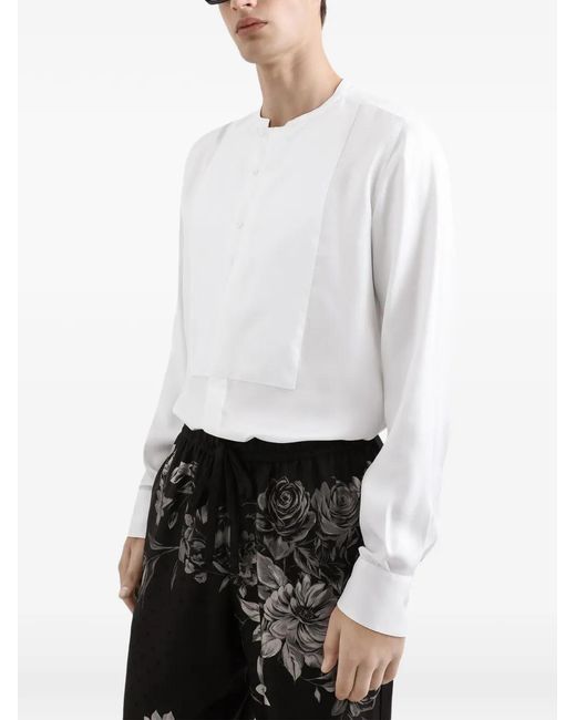 Dolce & Gabbana White Silk Twill Martini Shirt for men