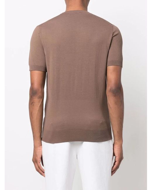 Mauro Ottaviani Brown Round Neck T-Shirt for men