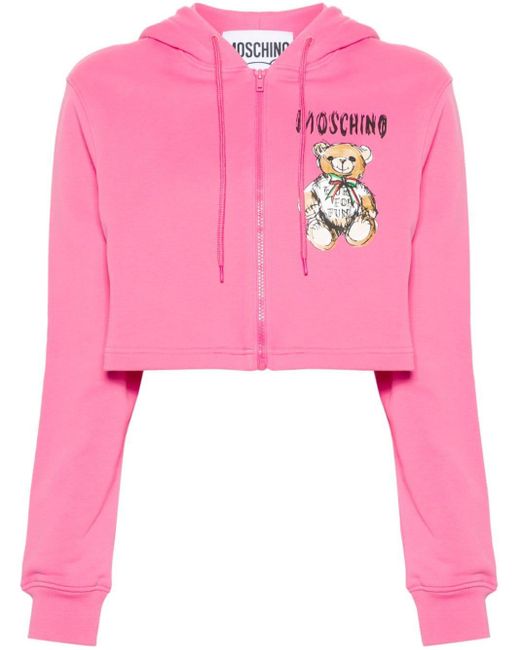 Moschino Pink Hoodie mit Teddbär-Print