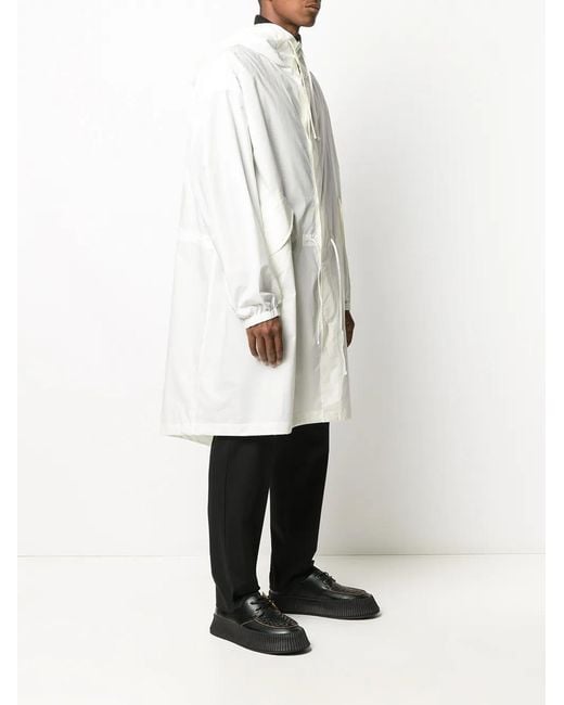 Jil Sander White Logo-Print Coat for men