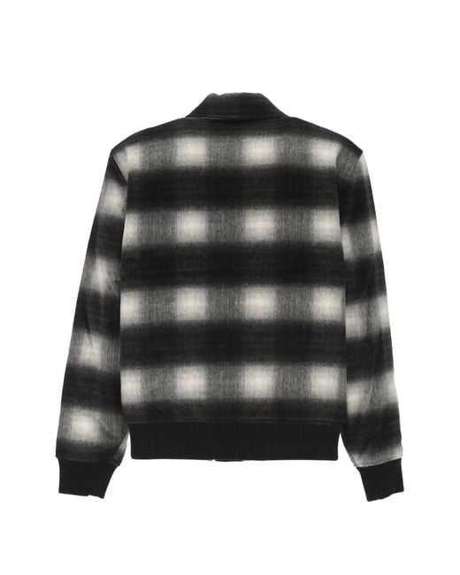 Les Deux Black Check-Pattern Logo-Patch Jacket for men
