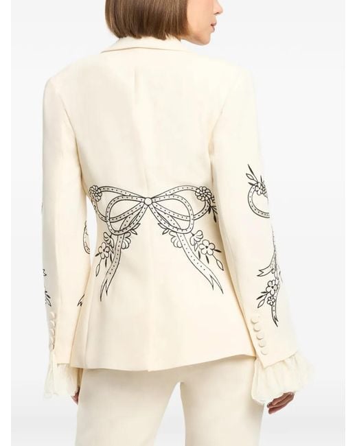 Cinq À Sept Natural Cheyenne Cascading Ribbon Blazer