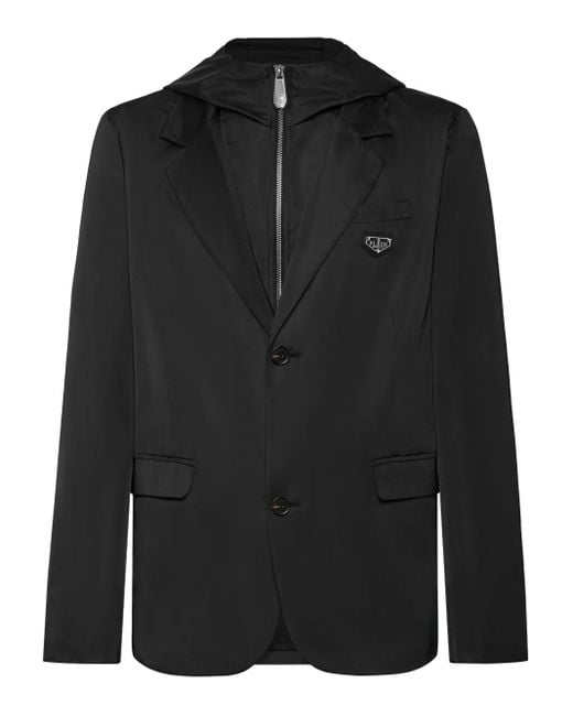 Philipp Plein Black Blazer Hoodie Gigolo Fit for men
