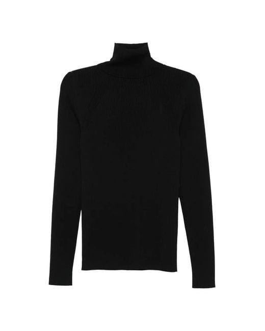 Junya Watanabe Black Ribbed-Knit Roll-Neck Sweater
