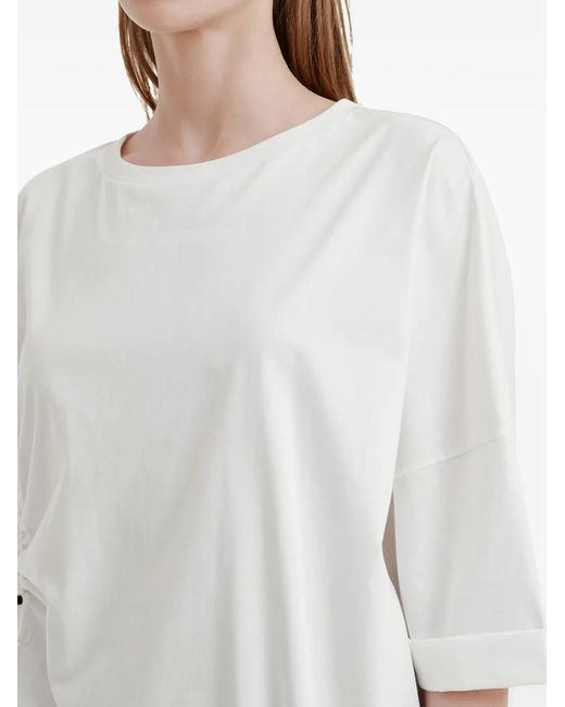 Izzue White Drawstring-Detail T-Shirt