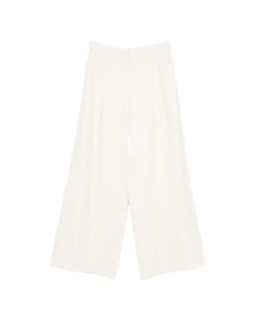 Dusan White Zip-Fly Wide-Leg Trousers