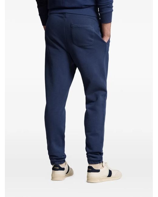 Polo Ralph Lauren Blue Logo-Embroidered Drawstring Track Pants for men