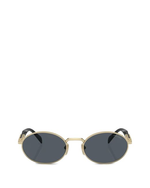 Prada Blue Oval-Frame Tinted Sunglasses