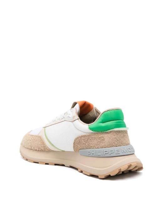 Philippe Model Pink Antibes Logo-Patch Sneakers for men