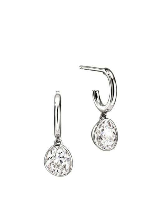 John Hardy White Lovestruck Diamond Hoop Earrings