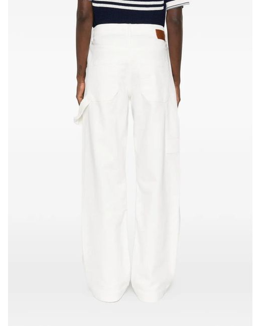 P.A.R.O.S.H. White Cuoricini Five-Pocket Jeans