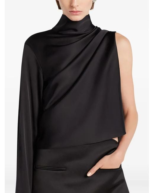 Courreges アシンメトリー トップ Black