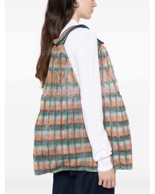 Epice Orange Udaipur Check-Pattern Tote Bag