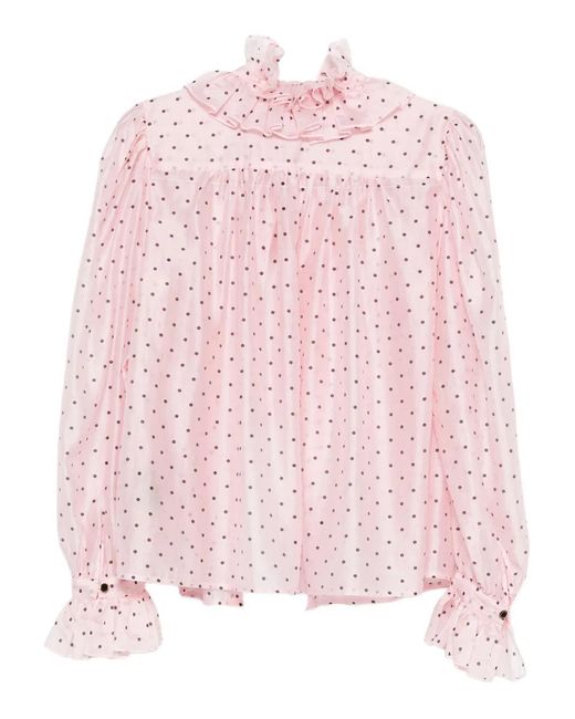 Styland Pink Polka-Dot Blouse