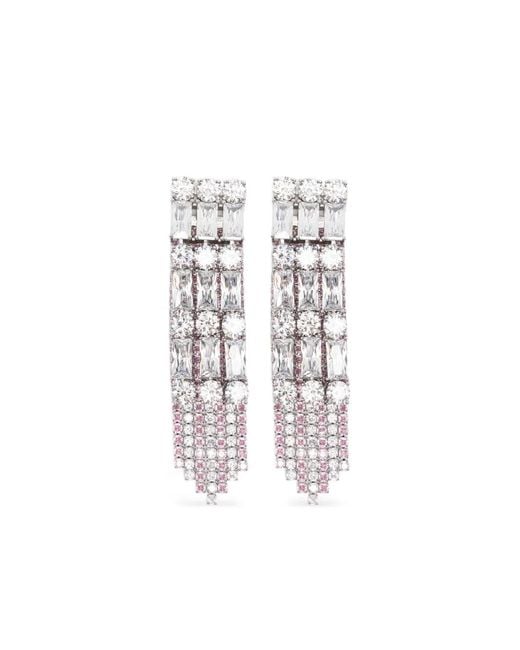Self-Portrait White Tassel Drop Earrings