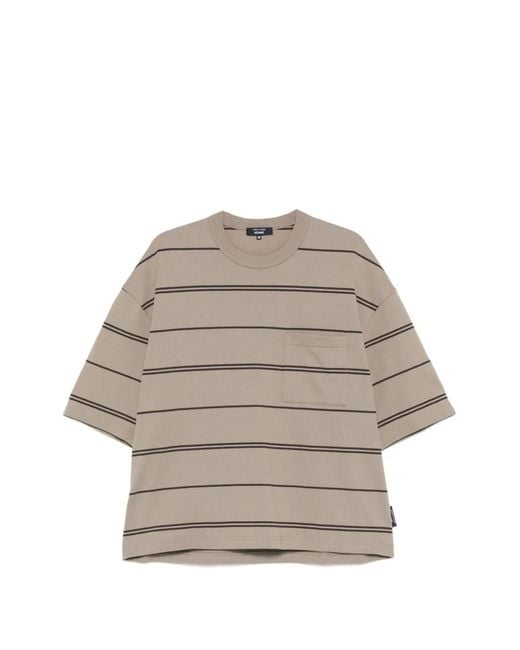 Comme des Garçons Gray Striped Chest-Pocket T-Shirt for men