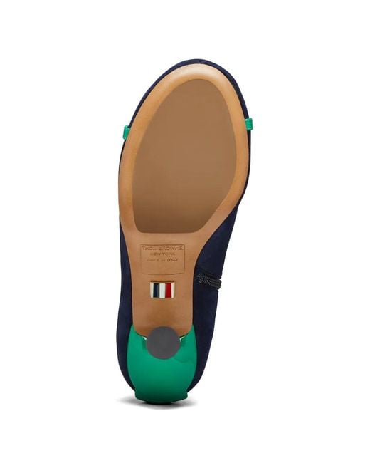 Thom Browne Blue Bottines Rayées À Boucle
