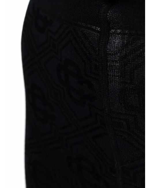 Casablanca Black Monogram Pattern Tights