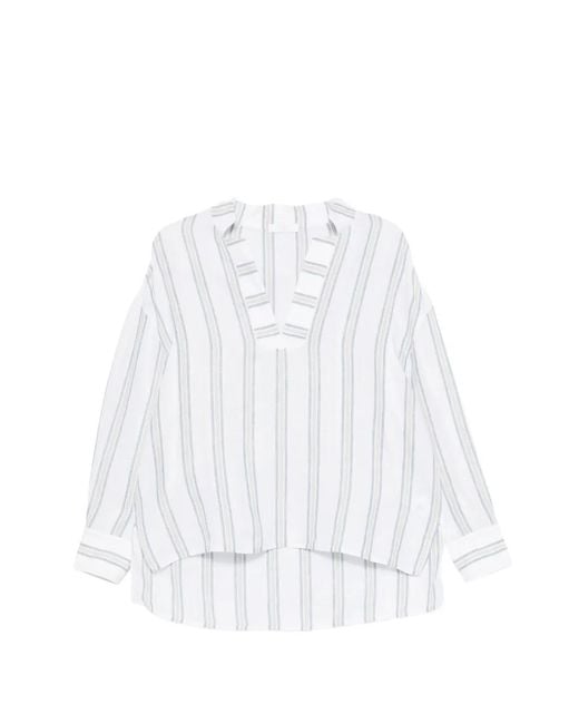 Fedeli White Martin Striped Blouse
