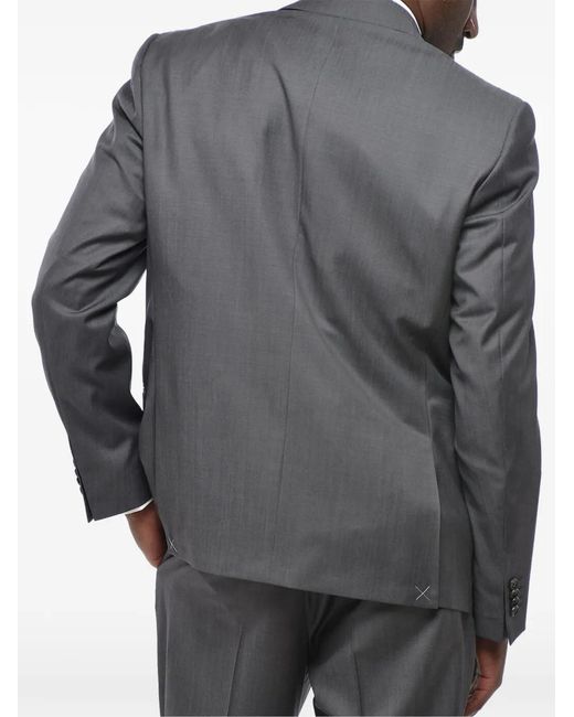 Corneliani Gray Peak-Lapel Virgin-Wool Suit for men