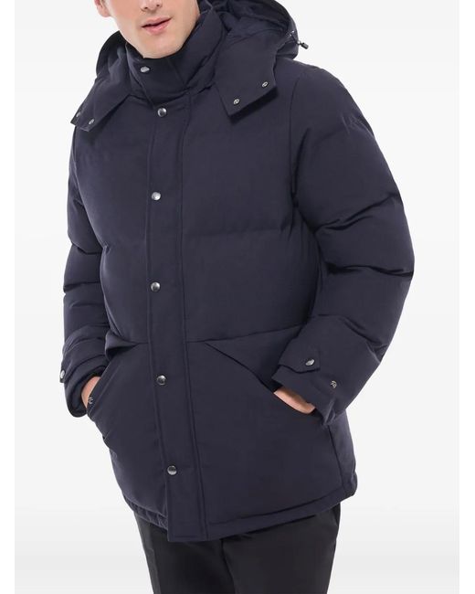 Fursac Blue Hooded Quilted Jacket for men