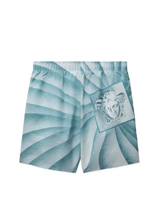 Versace Blue Printed Boardshorts for men