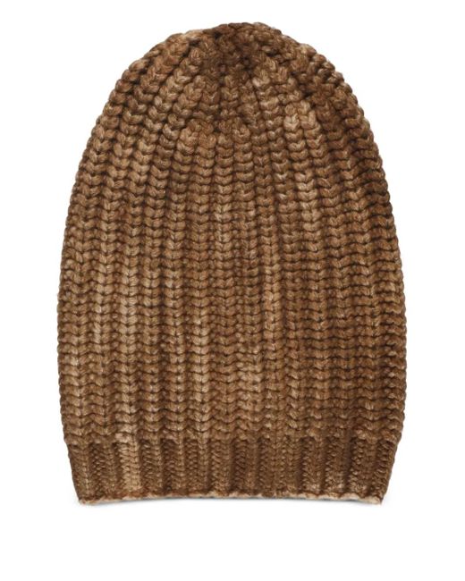 Avant Toi Brown Ribbed-Knit Beanie