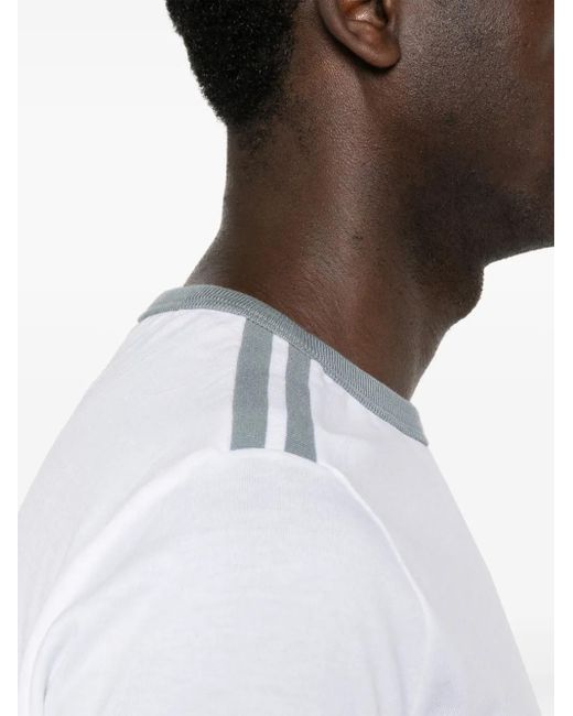 Eleventy T-Shirt Met Gestreept Detail in het White voor heren