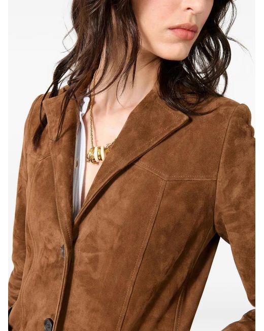 Barbara Bui White Veste En Daim