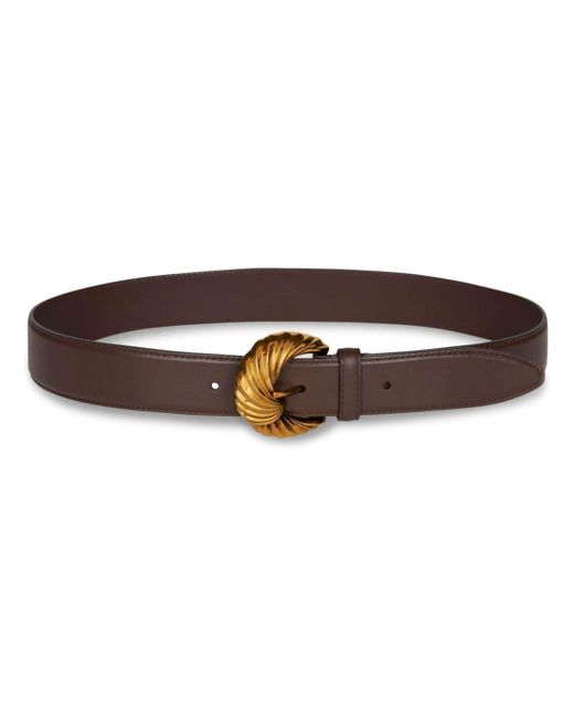 Etro Brown Paisley-buckle Leather Belt