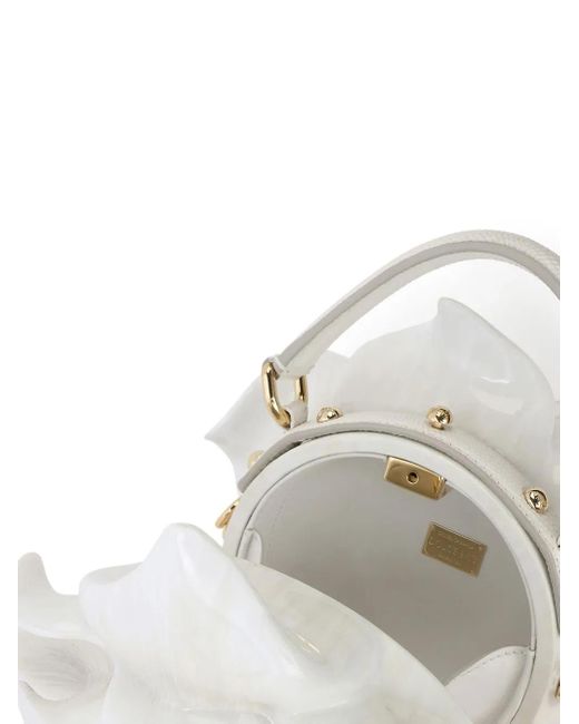 Dolce & Gabbana White Rose Dolce Box Handtasche