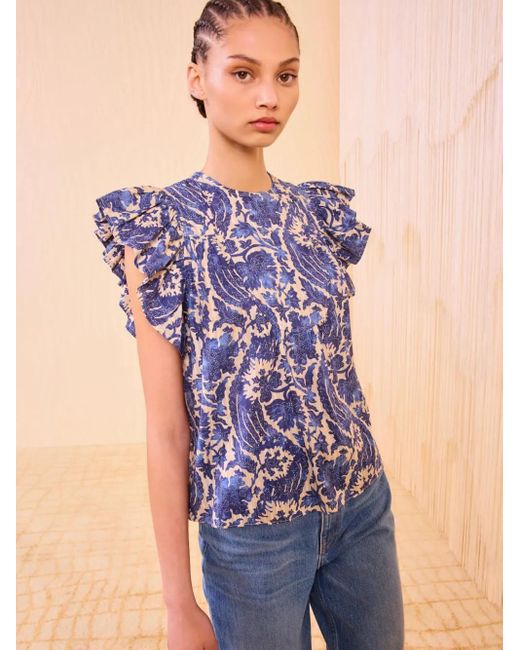 Blusa con estampado floral Ulla Johnson de color Blue