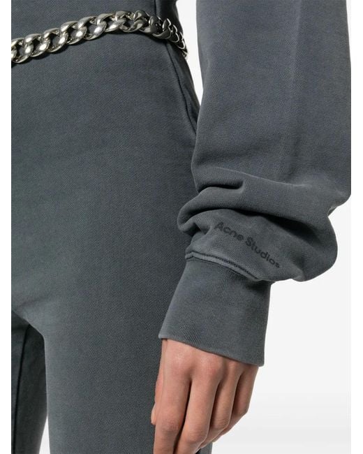 Acne Gray Long-Sleeve Cotton Jumpsuit