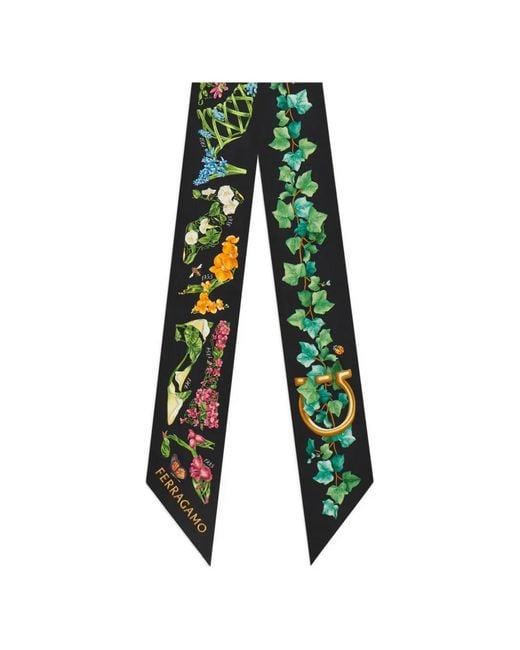 Ferragamo Green Eden Shoes-Print Silk Mini Bandeau