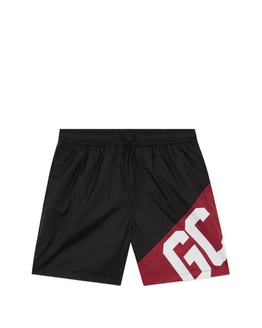 Gcds White Logo-Band Swim Shorts for men
