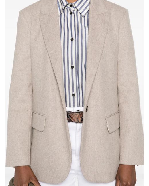 Forte_forte Natural Single-Breasted Peak-Lapels Blazer
