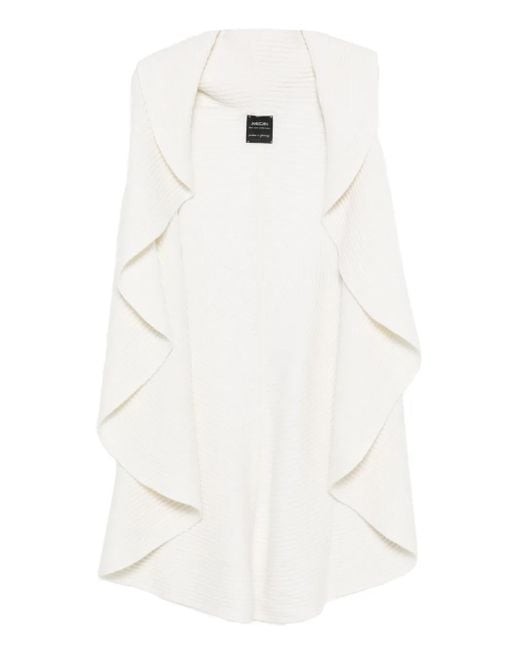 Marc Cain White Ruffled Cardigan