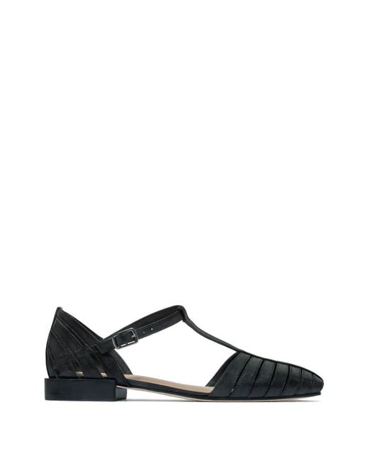 Bernardo Black T-Strap Ballet Flats