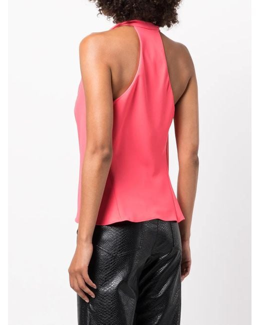Top Dixon drapeado con cuello halter A.L.C. de color Pink