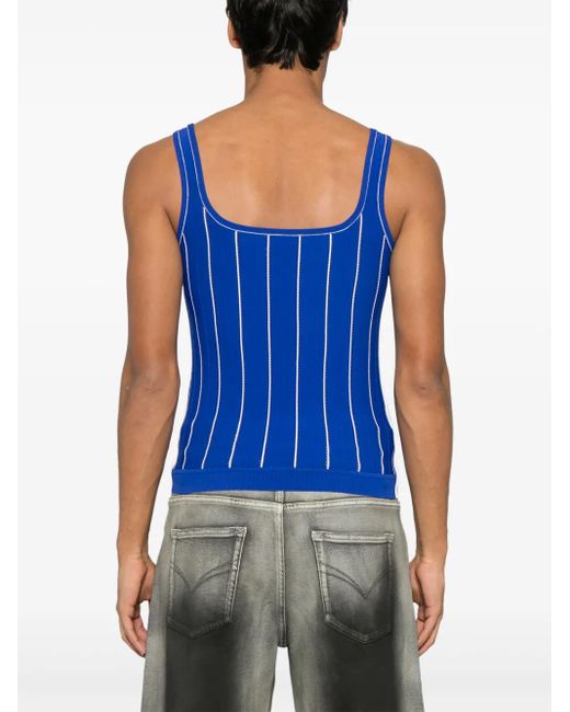 Martine Rose Blue Logo-Print Vest