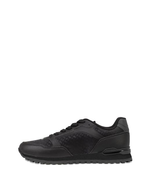 Boss Black Patterned Lace-Up Sneakers for men