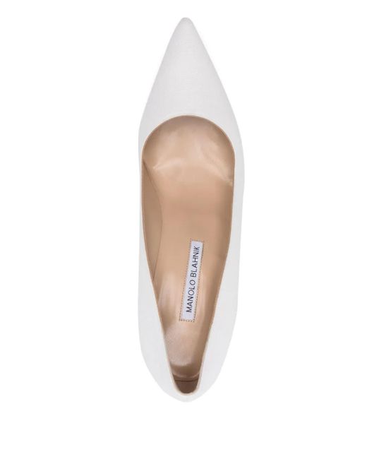 Manolo Blahnik White 70Mm Bb Pumps