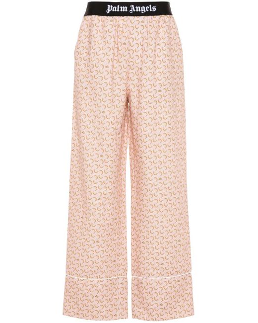 Palm Angels Pink Fruit-Print Trousers